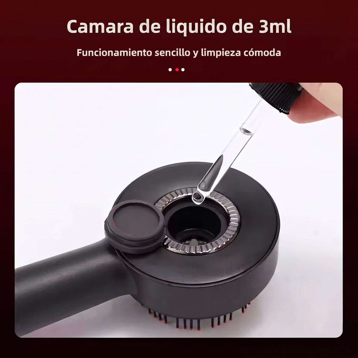 Masajeador Capilar con Terapia de Luz Roja y Depósito para Sérum